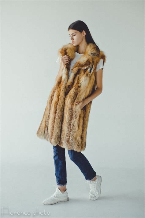 Fox Fur Vest For Women Sleeveless Jacket Winter Coat Etsy