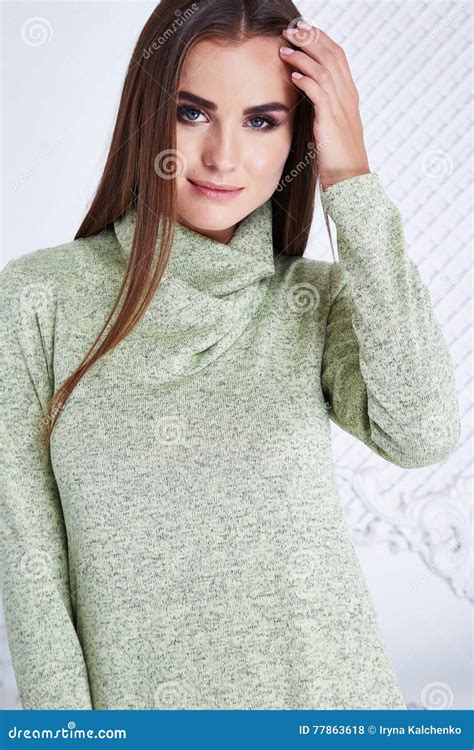 Portrait Of Beautiful Woman Sexually Attractive Female Model Stock