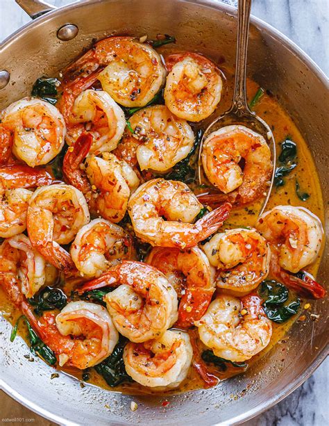 One Pot Garlicky Shrimp Spinach Recipe Eatingwell Hot Sex Picture