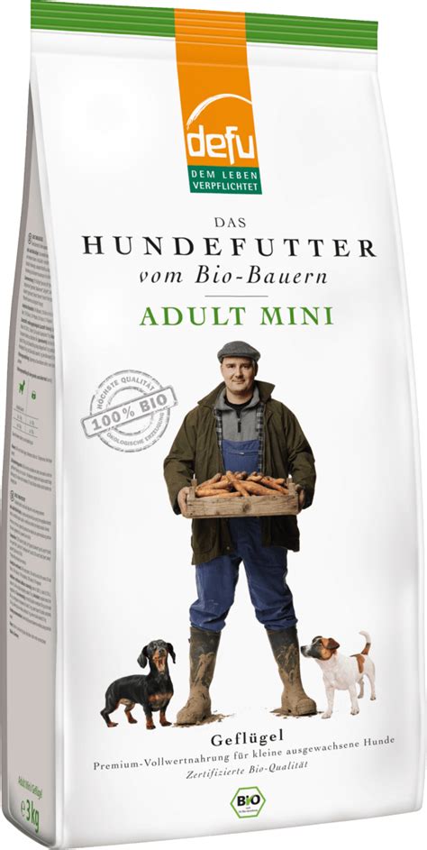 Defu Trockenfutter Hund mit Bio Geflügel Mini Adult 3 kg dauerhaft