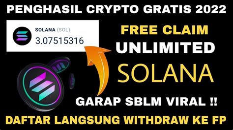 Situs Claim Solana Gratis Tercepat Terbukti Membayar Penghasil