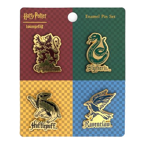 Harry Potter House Mascots 4pc Enamel Pin Set