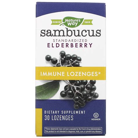 Nature S Way Sambucus Immune Elderberry Standardized 30 Lozenges