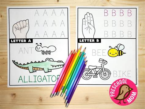 ASL Alphabet Worksheets - Preschool Mom