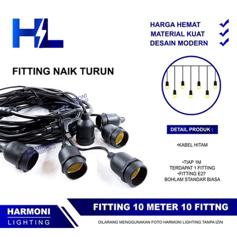 Jual Kabel Fitting Gantung Lampu Outdoor M Meter Naik Turun