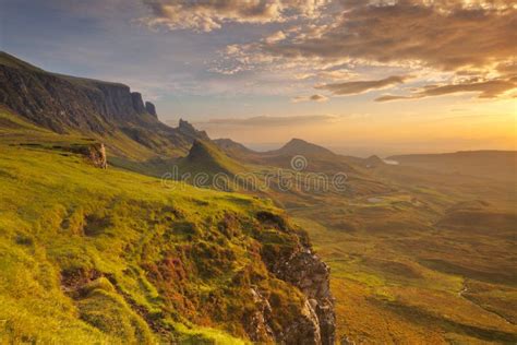 Sunrise At Quiraing Isle Of Skye Scotland Stock Photo Image Of