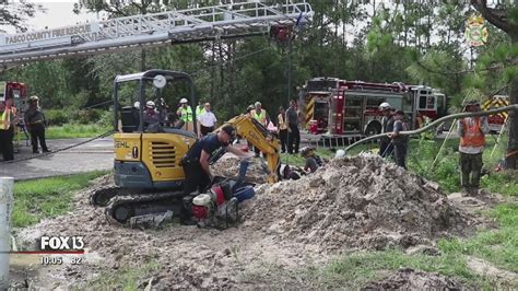 Worker Rescued After Being Trapped In Trench Collapse Youtube