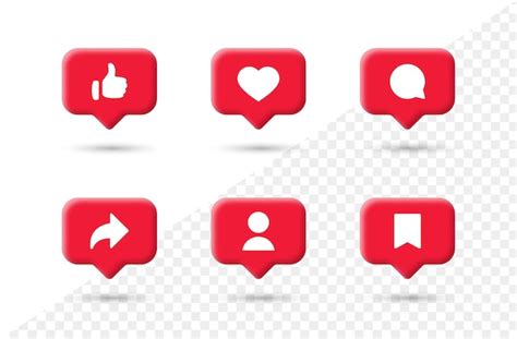 Premium Vector Social Media Notification Icons In 3d Speech Bubbles