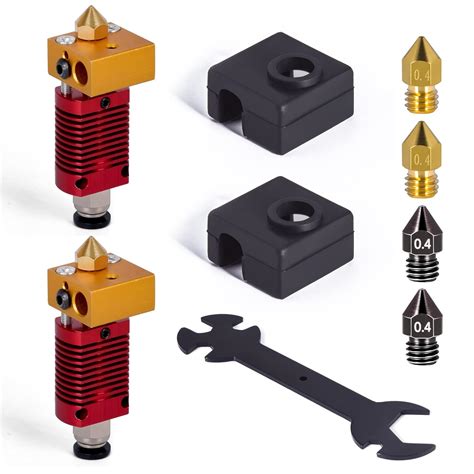FBBULES 2 adet Ender 3 Hotend MK8 Extruder Metal Kit 3D Yazıcı için CR10 Hot End Kit 0 4 mm