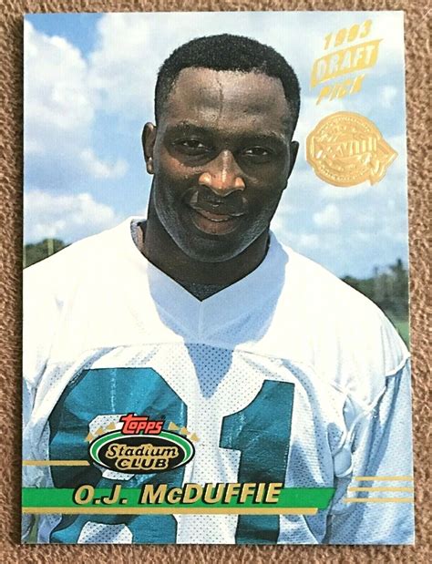 O J Mcduffie Topps Stadium Club Super Teams Super Bowl Miami