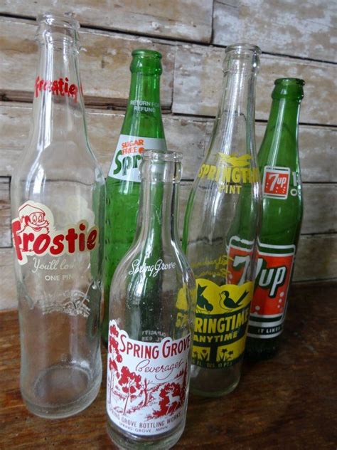 Vintage Glass Soda Bottles 1960s 70s 1 Of 5 Etsy Vintage Soda Bottles Soda Bottles Bottle