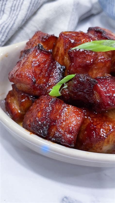 The Best Air Fryer Honey Glazed Pork Belly Bites The Savory Chopstick