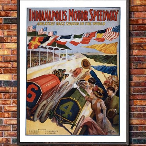 Vintage Speedway Poster Etsy