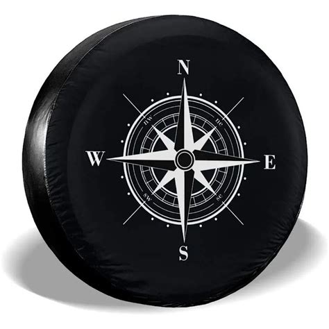 Spare Tire Cover Compass Wind Rose For Jeep Trailer Rv Truck 14 15 16