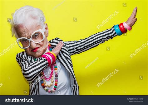 Funny Grandmother Portraits Senior Old Woman Stock Photo 1758518015 ...