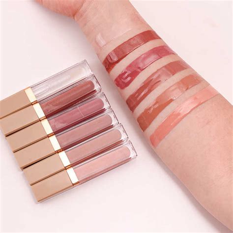 Best Selling Custom Logo Plumping Nude Lipgloss Shiny Wholesale Bulk Private Label Lipgloss Set