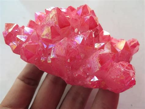 AA Natural Pink QUARTZ CRYSTAL Titanium Crystal Cluster Specimens Reiki ...