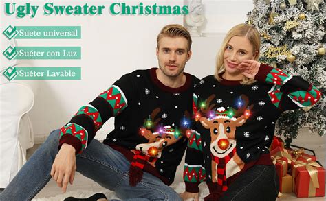 ZZCP Ugly Sweater Christmas Sueter Navideños Hombre SuéTer Navideño