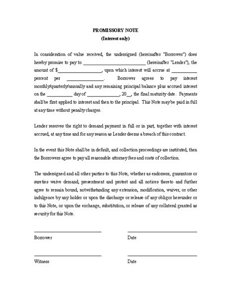 Promissory Note Template Word - PDFSimpli