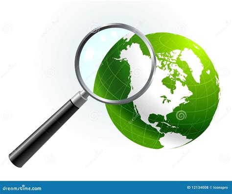 Green Globe Under Magnifying Glass Stock Vector Illustration Of Pattern Background 12134008