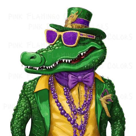 Mardi Gras Svg Alligator Svg Mardi Gras Gator Svg Gator Wearing