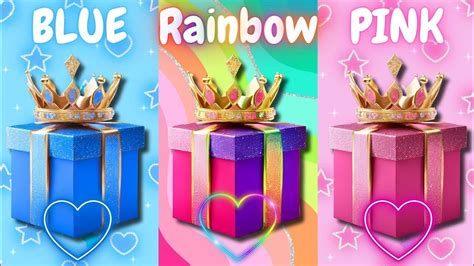 Choose Your Gift Gift Box Challenge Blue Rainbow Vs Pink