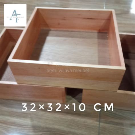 Promo WOODEN STORAGE BOX MAHONI 323210 CM KOTAK SERBAGUNA KAYU Kab