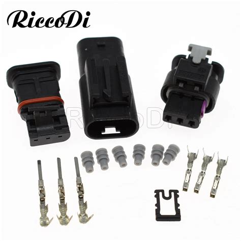 1 5 10 20 Kit 1718653 1 TE 3 Pin Auto Electronic Male Female Waterproof