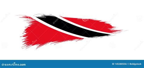 Bandera De Trinidad And Tobago En Movimiento Del Cepillo Del Grunge