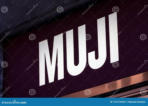 Muji logo on Muji shop editorial stock image. Image of muji - 147272034