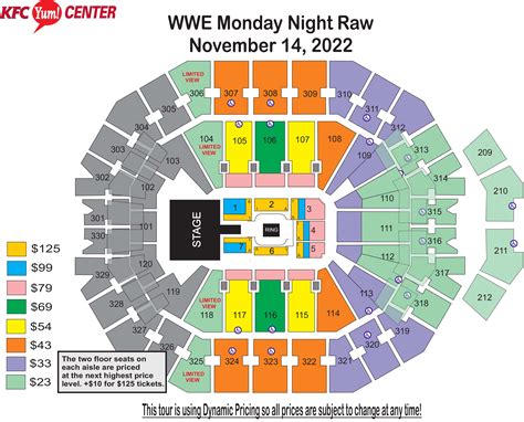 WWE Seating Map and Event Ticket Guide for Spectrum Center 18