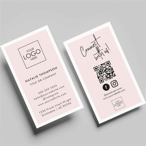 Instagram Facebook Social Media Minimalist Qr Code Business Card