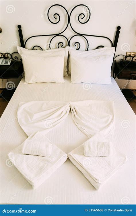 Hotel Bed Stock Photo Image Of Simple Clean Journey 51565608