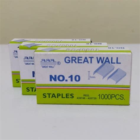 Jual Isi Staples Great Wall No 10 Ukuran Kecil 1 Pak Kecil 1000 Pcs