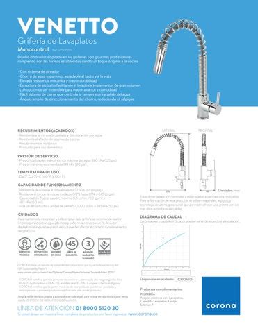 Ficha técnica Grifería Lavaplatos Venetto by Madecentro Colombia Issuu