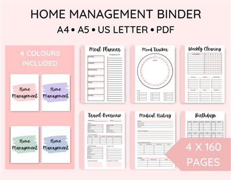 Printable Home Management Binder Printable Life Planner Bundle