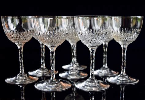 8 Crystal Port Glasses Stourbridge 1900