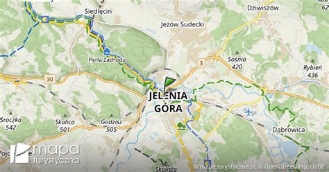 Jelenia G Ra Ul Podwale Mapa Szlak W Turystycznych Mapa