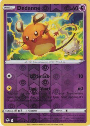 Dedenne 85 195 Silver Tempest Reverse Holo Uncommon Shady Bloom