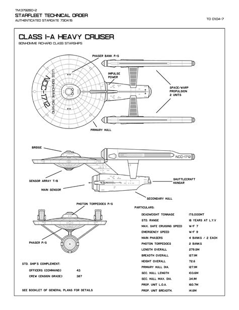 Star Trek Blueprints Starfleet Ships Of The Star Fleet Technical Manual