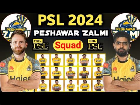 Peshawar Zalmi Squad Schedule For PSL 2024 Team Roster Match Timings