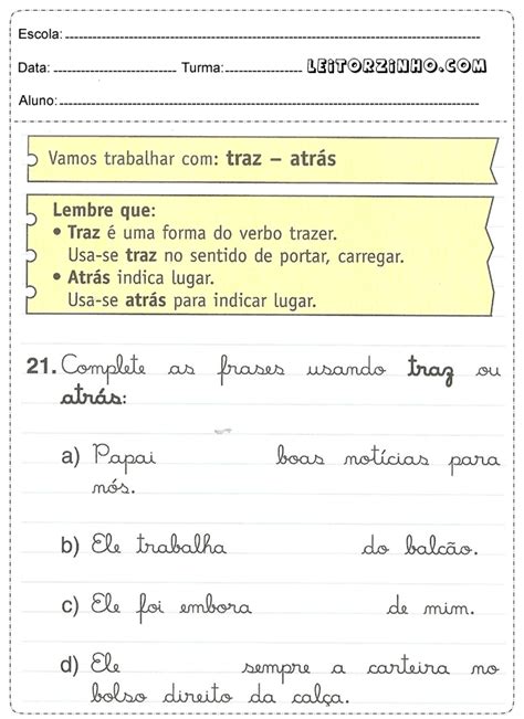 Atividades de português 5 ano gabarito Atividades de português