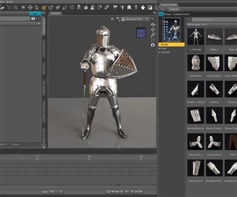 Artstation Composed Armor Sword Shield Daz3d Blend Fbx Obj