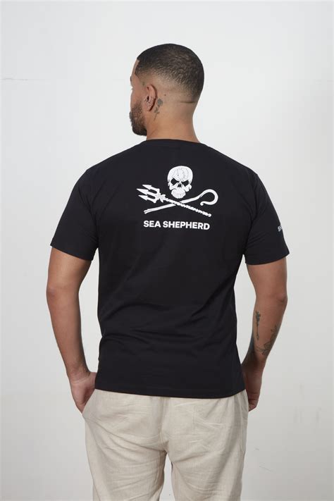 Camiseta Jolly Roger Preta Algod O Bci Loja Da Sea Shepherd