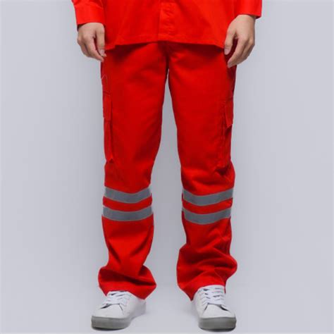 jual celana safety panjang merah seragam kerja proyek wearpack teknik