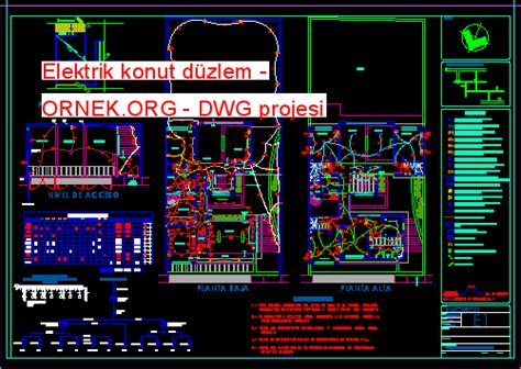 Proje Sitesi elektrik düzlem Autocad Projesi