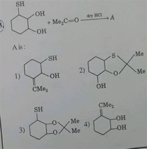 OC1CCCC S C1O Me2 C O Dry HCl A A Is 1 CC C C1CCCC S C1O 2 CC1 C OC2