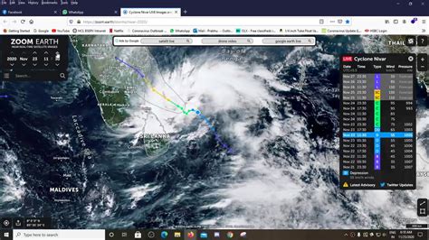 Nivar Cyclone Moving Path 10PM 24 Nov Till 0530AM 25 Nov YouTube