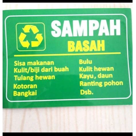 Jual Stiker Vinyl Sampah Basah X Cm Sampah Kering Shopee Indonesia