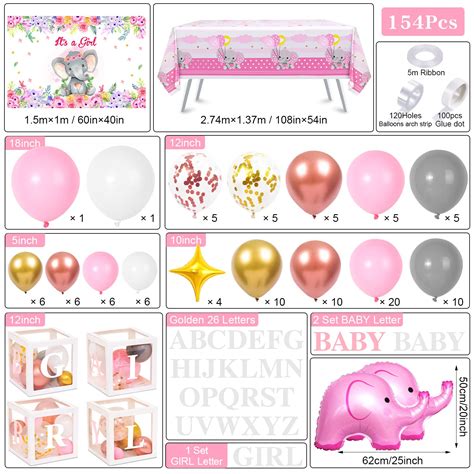 Golray Pcs Elephant Baby Shower Decorations For Girl Baby Box With